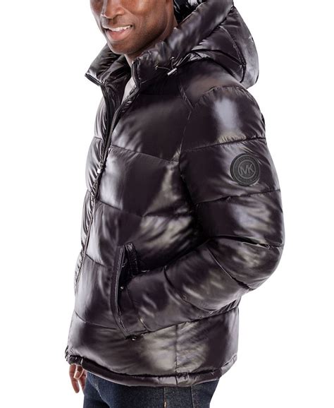 michael kors mens shiny puffer jacket|michael kors men's jacket fleece.